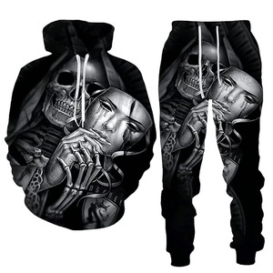 Conjuntos Deportivos con Capucha para Hombre, de Secado Rápido, Tallas Grandes, Transpirables, con Diseño de Logotipo Personalizado por Sublimación, 100% Poliéster, Ropa Deportiva Urbana - Product Image 1