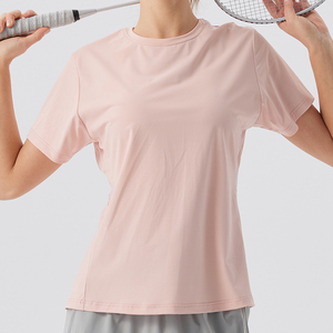 เสื้อยืดออกกำลังกายผู้หญิงสำหรับฤดูร้อน เนื้อผ้าเบา ระบายอากาศได้ดี คอกลม แขนสั้น ปรับแต่งได้ ผลิตจากไนลอนผสมสแปนเด็กซ์ - Product Image 2
