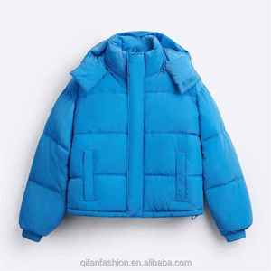Custom Windbreaker Hooded Padded Quilted Down Puffer <b>Jacket</b> for <b>Men</b> - Product Image 6