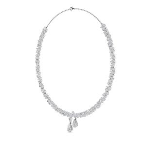 Collier tennis lariat ovale et poire en diamant de laboratoire, bijou raffiné et élégant, 14 pouces - Product Image 5