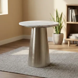 Modern Metal Coffee <b>Table</b> with <b>Marble</b> <b>Top</b> Durable Eco-Friendly Minimalist Design Living Room Furniture - Product Image 5