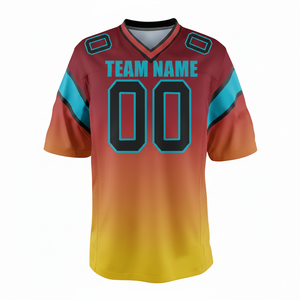 เสื้อฟุตบอลอเมริกันชายลดราคาพิเศษ สั่งทำได้ตามแบบที่ต้องการ พร้อมปักชื่อทีม ระบายอากาศได้ดี มีไซส์พลัสไซส์  รับพิมพ์ลายดิจิทัล - Product Image 1