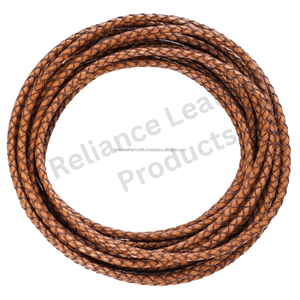 Genuine Handmade Bolo Braided 100% Pure <b>Leather</b> Flat <b>Cord</b> Rope Jewelry Crafting Bracelets Necklaces Keychains Artisan Components - Product Image 3