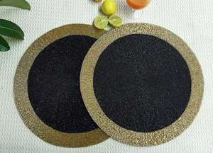 Manteles individuales con cuentas de oro negro para mesa de comedor, manteles individuales con cuentas de Oro Negro hechos a mano de lujo, mantel individual hecho a mano Boho, - Product Image 4