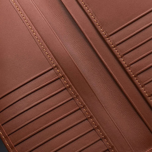 Premium Ultra Thin Multi Card Holder Case Tan Leather <b>Wallet</b> Men <b>Long</b> Checkbook Cover Travel Organizer Passport Sleeve Cash Slot - Product Image 3