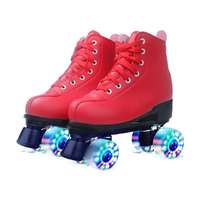 Patin à roulettes personnalisé, chaussures de patinage à 4 roues, patins à roulettes à double rangée réglables clignotantes pour femmes et hommes adultes