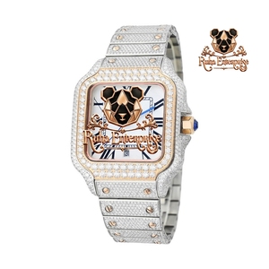 RUHA Men's Contemporary Stainless Steel Square Case Quartz Charm <b>Watch</b> Water Resistant 3BAR Date Display Radial Dial Design - Product Image 1