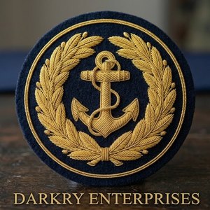 Écusson brodé fait main en fil d'or avec motif couronne et ancre, à rayures, personnalisé, pour blazers, costumes, vestes et badges - Product Image 3