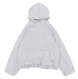 เสื้อฮู้ดโอเวอร์ไซส์ผู้ชาย สีพื้น ผ้าฝ้ายซาติน มีกระเป๋า หนานุ่ม สไตล์สตรีทแวร์ สำหรับฤดูหนาว ทรงปกติ แขนยาวถัก - Product Image 5
