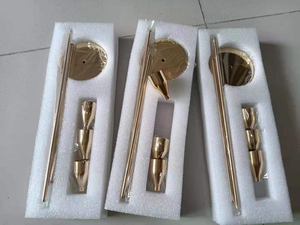 Décoration d'intérieur, ensemble de 3 bougeoirs en or pour mariage, bougeoirs pour chandelles, bougeoirs en or - Product Image 3