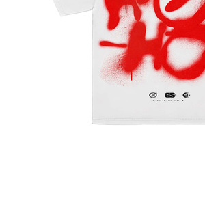 Camiseta Blanca Extra Grande para Hombre con Estampado de Grafiti Rojo en la Espalda, Estilo Urbano, Manga Corta, Cuello Redondo, Jersey de Algodón - Product Image 2