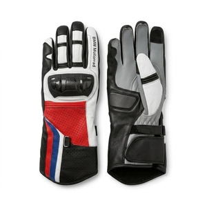 Gants de moto en cuir à doigts entiers, respirants, antidérapants, avec sangle de poignet réglable, pour hommes, été - Product Image 1