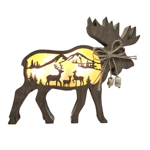 Recién llegado, diseño de corte de madera y tela de Navidad, decoración de mesa de 29,3 CM, sombrero de Papá Noel, HOHOHO para celebraciones navideñas - Product Image 6