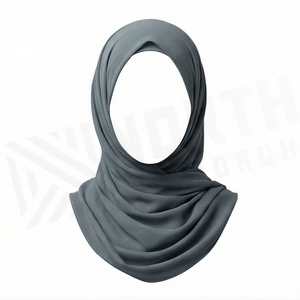 Hiyab de poliéster de color sólido para mujer, tela de chifón transpirable, para uso diario, pañuelo étnico de Oriente Medio. - Product Image 5