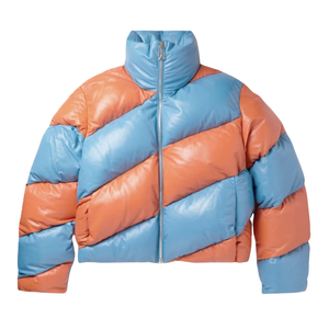 Veste matelassée pour enfants en cuir synthétique PU, OEM ODM, rembourrage épais, imperméable, respirante, fournisseur d'hiver - Product Image 1