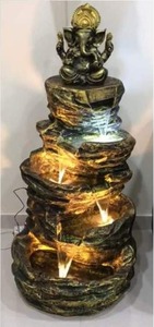 Fontaine d'eau en résine antique 2026 avec lumière LED, statue de jardin autoportante du Dieu Ganesha - Product Image 2