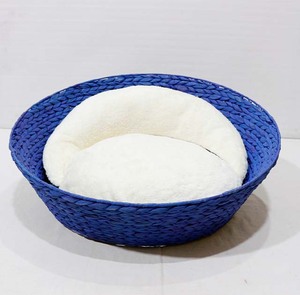 Cama para Mascotas Hecha a Mano con Jacinto de Agua, Cesta Tejida para Perros y Gatos con Cojín Suave, Nido Natural para Mascotas - Product Image 2