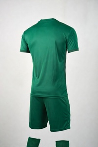 Ensemble de maillots de football unisexe vert à manches longues, col en V, séchage rapide, 100% coton, toutes saisons, coupe régulière pour adultes, nom d'équipe personnalisé - Product Image 1