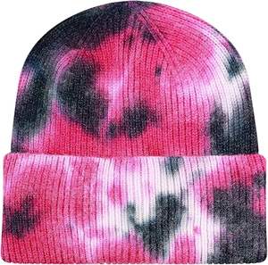 หมวกบีนนี่ไหมพรมอะคริลิกลายริบบิ้นสีรุ้งชมพูฟ้าแบบไล่สี รุ่นใหม่ล่าสุดปี 2025 สำหรับผู้หญิง - Product Image 6