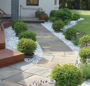 Dalles de pavage en grès noir Grocon Sagar, coupées sur mesure - Extérieur moderne avec garantie de 2 ans - Product Image 3