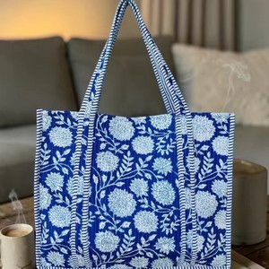 Fashion Large <b>Canvas</b> <b>Tote</b> Bag Women Lady Kantha Cotton Eco-Friendly Sturdy Artist Shopping Handmade Boho Zipper Design - Product Image 5