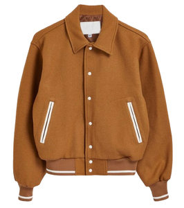 Blouson universitaire en laine personnalisé pour homme, style urbain, col montant, logo brodé, design hiver, imperméable - Product Image 1