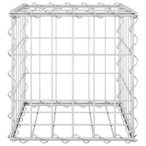 Fioriera Rialzata in Gabion Resistente 30x30x30 cm per Composizioni Estive con Filo in Acciaio Argentato - Product Image 3