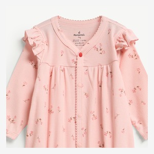 Body de Bebé de Manga Larga con Estampado Floral y Broches, en Lyocell y Spandex, para Recién Nacida, ODM Vietnam - Product Image 3