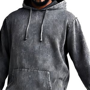 Ensemble de survêtement premium pour homme en coton respirant délavé à l'acide, avec sweat à capuche et pantalon de jogging, grandes tailles, streetwear, vente en gros OEM, direct usine - Product Image 6