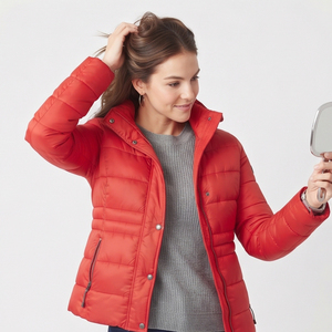 Veste matelassée d'hiver pour femmes, chaude, légère, doudoune d'extérieur, manteau matelassé à boutons, vestes à capuche matelassées pour femmes - Product Image 1