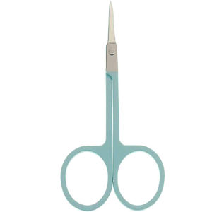 Light Blue Professional Manicure Scissors Stainless Steel Cuticle Tool Straight Curved Tip for Nail Care Use Synthetic Hair - Product Image 6