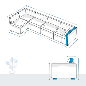 ผ้าคลุมโซฟาแบบเรียบสีพื้นสไตล์เวียดนามรูปตัว L ผ้าคลุมเฟอร์นิเจอร์สำหรับลานบ้าน ดีไซน์ทันสมัย ผ้าคลุมโซฟาแบบ 7 ชิ้น - Product Image 2