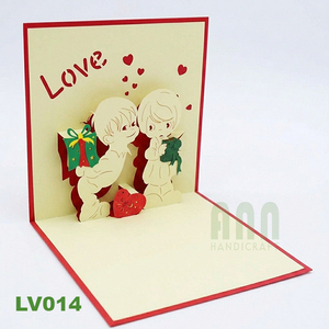 Tarjeta de Felicitación 3D Pop Love Vintage, Ecológica, Hecha a Mano con Papel, para Cumpleaños, San Valentín, Bodas, en Forma de Corazón, con Barnizado Mate - Product Image 1