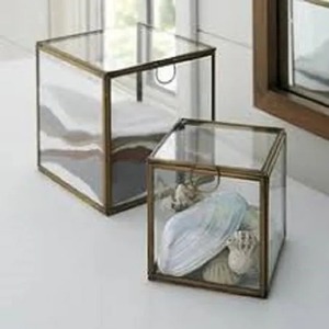 กล่องใส่เครื่องประดับทรงสี่เหลี่ยมทำจากกระจก ฝาปิดแบบมีบานพับ โครงโลหะ ผลิตอย่างวิจิตรโดย KHOOSI OVERSEAS - Product Image 3