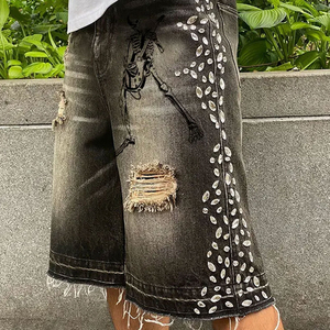 Shorts Cargo en Jean Décontractés pour Hommes Grande Taille, 100% Coton, Taille Mi-Haute, Personnalisables avec LOGO, OEM, Été, Faible MOQ - Product Image 4