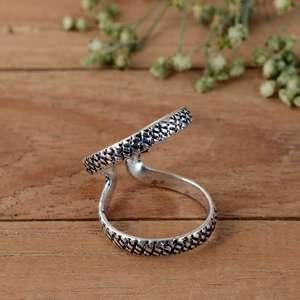SHYAM JEWELRS Handmade Luxury <b>Adjustable</b> 925 <b>Silver</b> Criss-cross Patterned Finger Splint <b>Ring</b> for Arthritis EDS & Hypermobility - Product Image 2