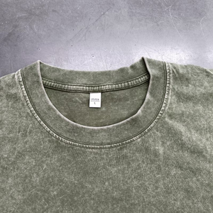 Custom 300g Heavyweight Vintage Oversized Tees with 3D Pattern Loose Fit Knitted Crop in Distressed acid wash 100% Cotton <b>tshirt</b> - Product Image 3