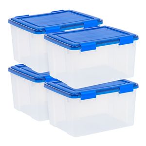 46 Qt. Boîtes de rangement en plastique transparent avec couvercles hermétiques, lot de 4 - Product Image 1