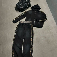 Ensemble de sportswear décontracté unisexe surdimensionné pour l'hiver, style gothique Harajuku Y2K, tenue deux pièces en polaire légère, style américain haut de gamme