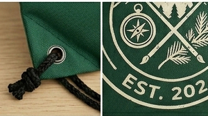 Regal Three Llc <b>Drawstring</b> <b>Backpack</b> Canvas Unisex Outdoor Letter Pattern Rope Handle <b>Drawstring</b> Bags Unisex - Product Image 3