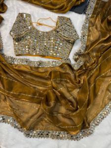 ชุดส่าหรีจากอินเดียชุดคอลเล็คชั่นปักด้วยมือทันสมัย - Product Image 6