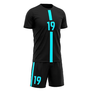 Uniforme de football sur mesure 100% polyester, impression par sublimation, respirant, uniforme d'équipe de football, nom du joueur, antibactérien, séchage rapide - Product Image 1