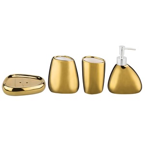 Luxury Gold <b>Bathroom</b> <b>Accessories</b> <b>Set</b> Ideal For Hotel Guest Washroom And Premium Hospitality Decor Wholesale From India - Product Image 2