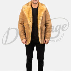 Chaqueta de Cuero de Gamuza para Hombre, Forro de Piel Sintética de Lujo, Cuello de Borrego, Abrigo Cálido de Invierno, Prenda Exterior Clásica y a la Moda - Product Image 4
