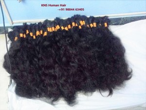 INDIAN VIRGIN HAIR Wavy Raw Virgin Indian Remy Bulk Hair Natural Black & Brown 8-40 Inches 100g Pack Clip-in/<b>Tape</b> Extensions - Product Image 5