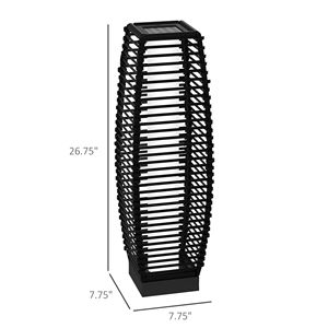 Lampada Solare a LED da Esterno con Accensione/Spegnimento Automatico, Lanterna da Giardino in Rattan con Corpo in ABS, Luce Decorativa per Vialetti e Sentieri - Grado di Protezione IP54 - Product Image 3