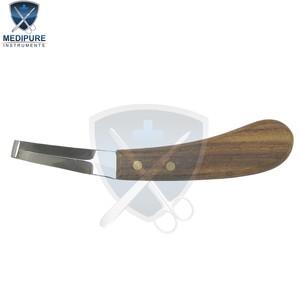 Herramientas Profesionales Reutilizables para Herradores, Cuchillos para Pezuñas de Acero Inoxidable con Hoja Afilada y Mango de Madera, Instrumentos Veterinarios - Product Image 5