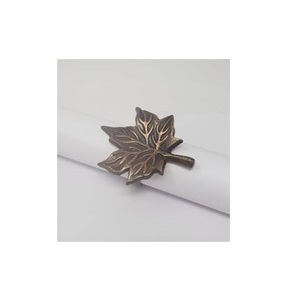 Luxury Modern Aluminum Gold Plated Durable Eco-Friendly Customizable Napkin Ring Leaf Design Wedding <b>Table</b> Decor Home Bulk - Product Image 6