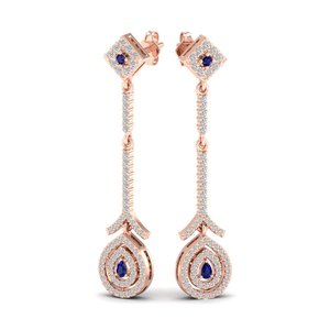 Reyes ขายส่งราคา14K แข็งทอง IGI ได้รับการรับรองจากเพชรห้อยต่างหูพลอยสีฟ้าธรรมชาติตามสั่ง - Product Image 6