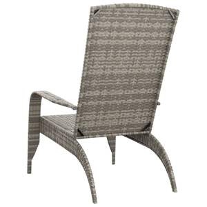 Silla Adirondack gris de ratán polivinílico para asientos elegantes al aire libre en el patio - Product Image 5